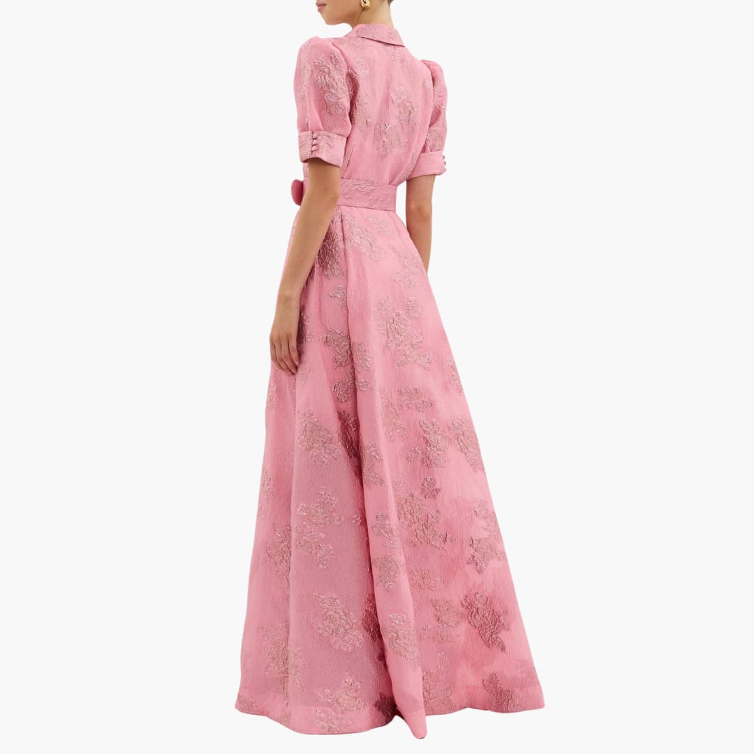Floral Puff Sleeve Dress for Women – Elegant Summer Maxi