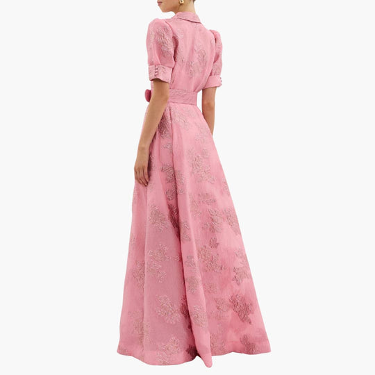 Floral Puff Sleeve Dress for Women – Elegant Summer Maxi