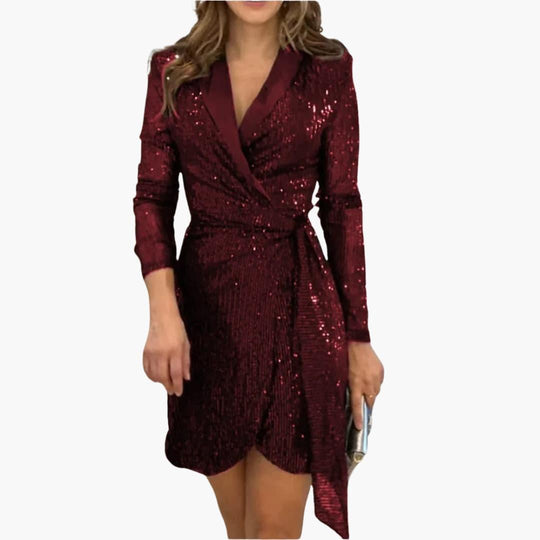 Tailored Glitter Blazer Dress – Women's Partywear Elegance