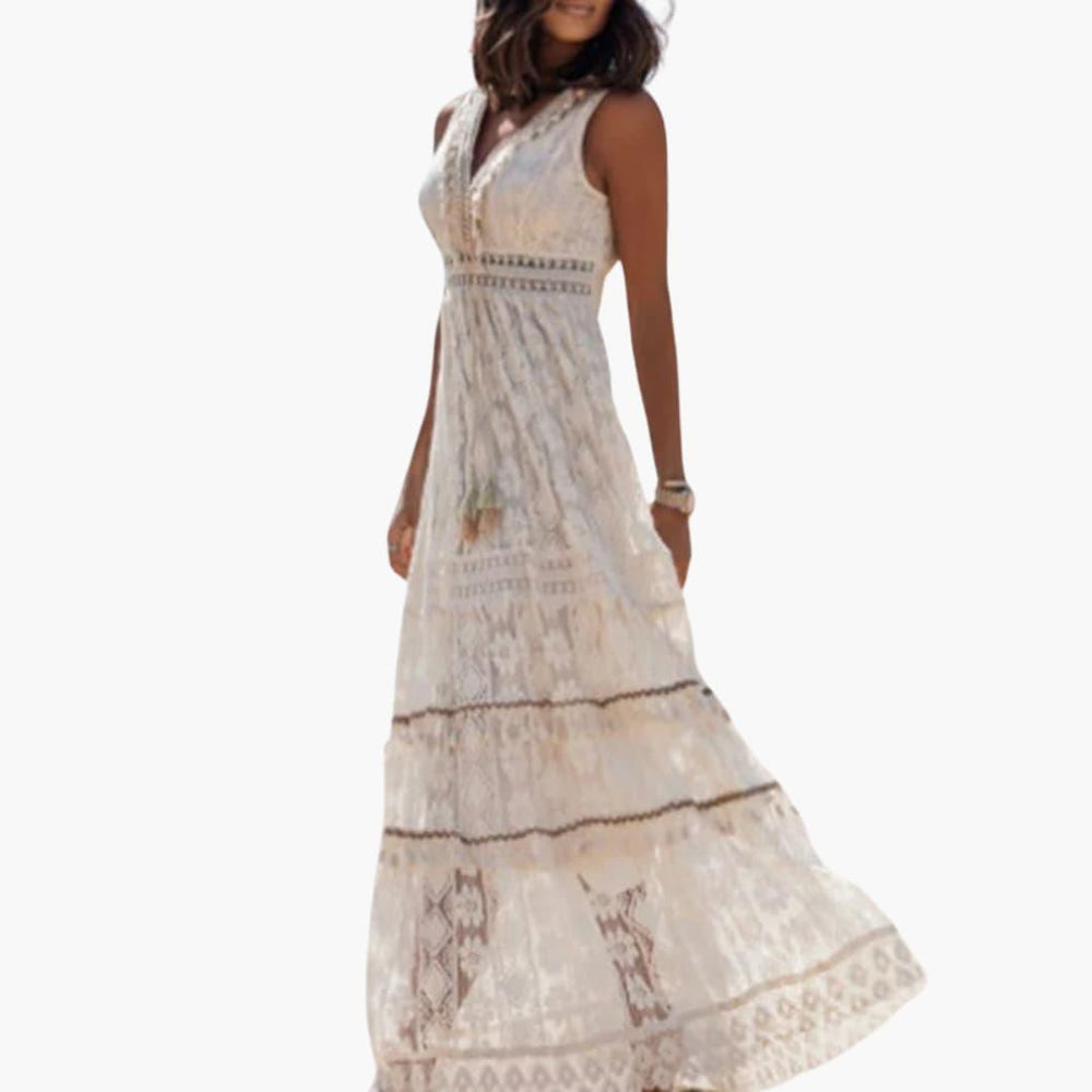 Boho Summer Dress - Sleeveless High-Low Midi for Women - IsabellaMae