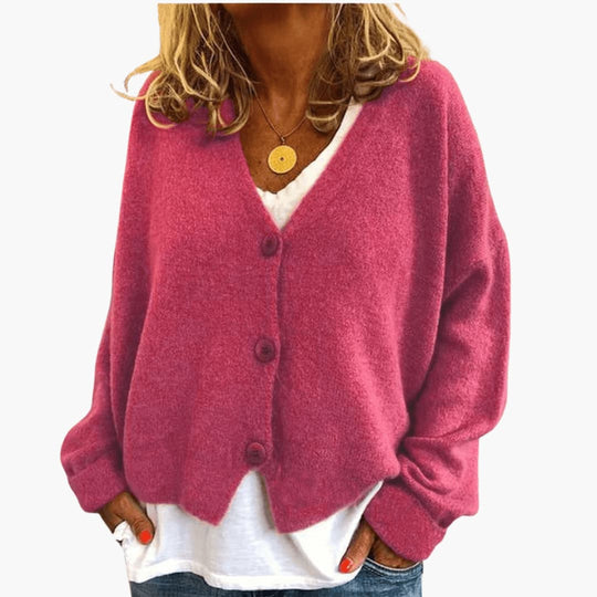 Knitted Button Cardigan for Women - Soft & Cozy Layering Piece