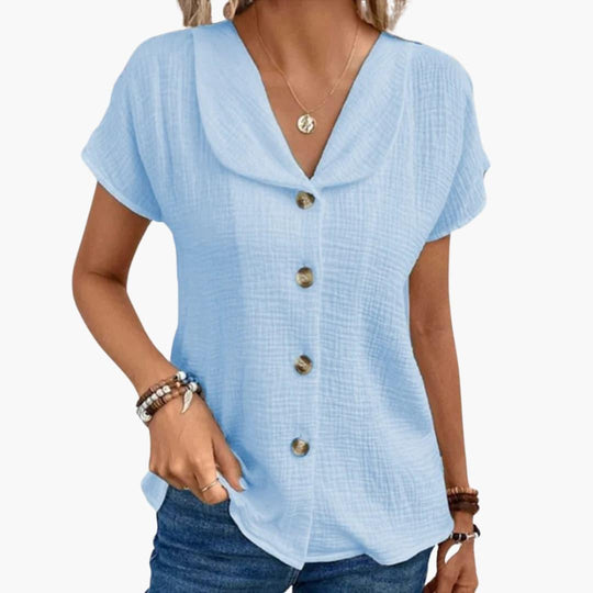 Knit Shirt for Women - Ribbed Lightweight Top for Everyday Wear
