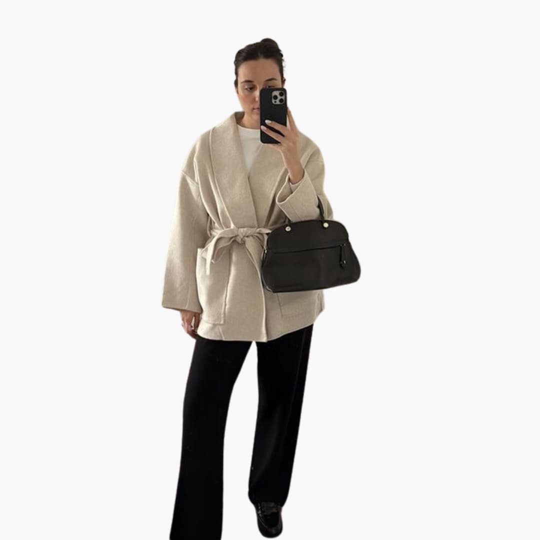Belted Kimono Jacket – Women's Long Sleeve Wrap Coat - IsabellaMae