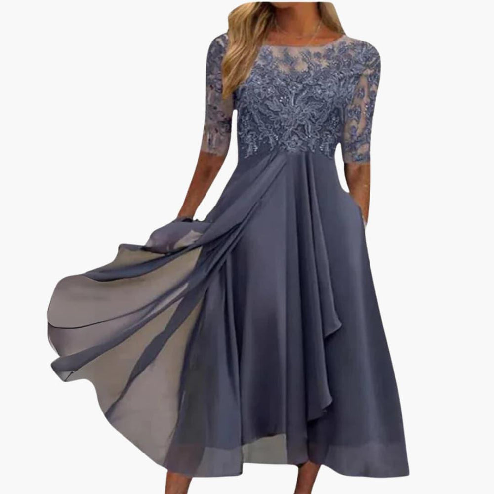 Flowy Chiffon Evening Dress - Formal Elegant Gown for Women