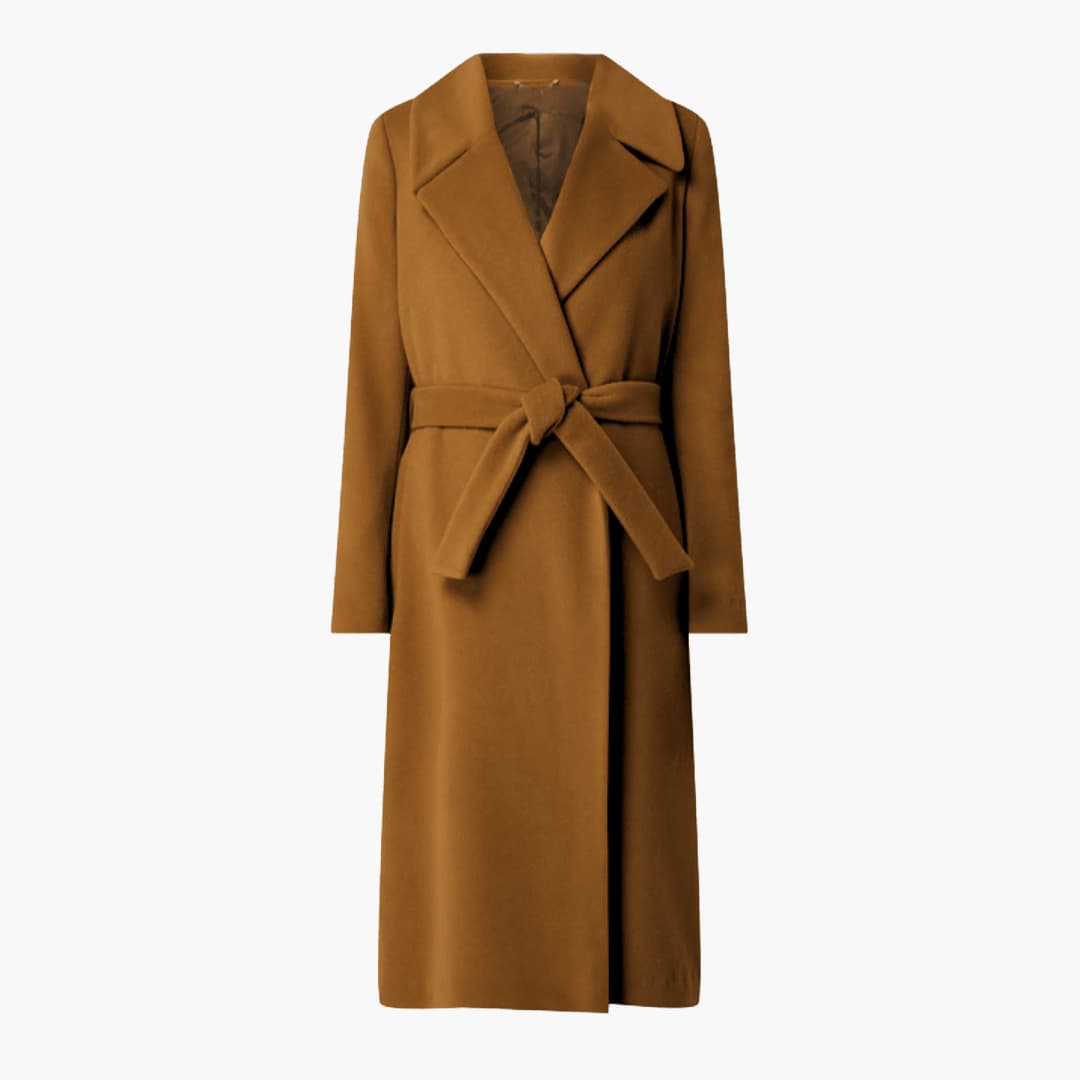 Belted Trench Coat - Women's Long Winter Overcoat Style - IsabellaMae
