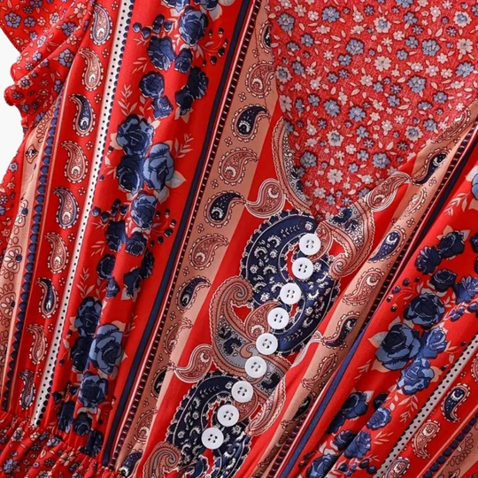 Floral Boho Maxi Dress - Women's Summer Holiday Outfit