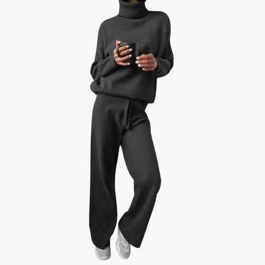 Knitted Lounge Set for Women – Cozy, Wide Leg, Modern Fit