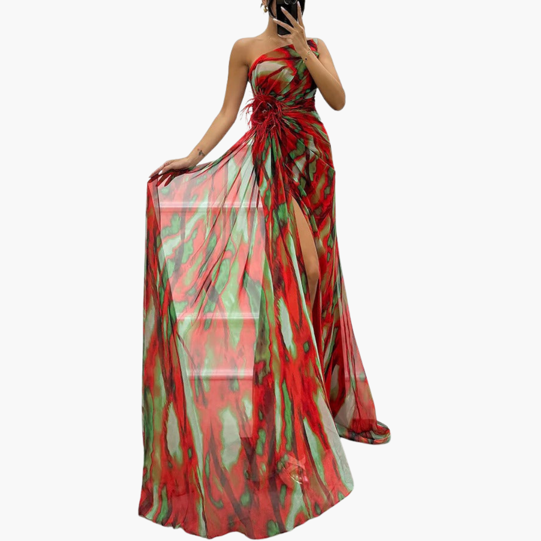Vibrant One-Shoulder Maxi Dress for Women - Perfect for Events