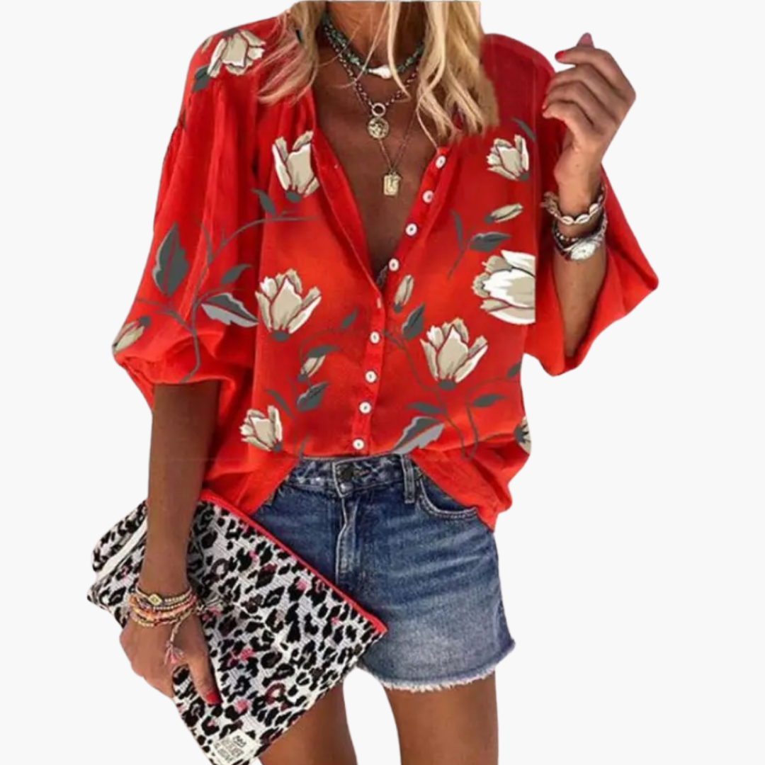 Floral Summer Blouse - for Women with Lightweight Design