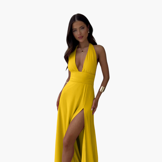 Halter Slit Maxi Dress - For Women’s Elegant Evenings