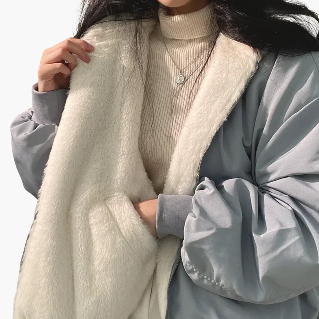 Reversible Winter Jacket for Women – Faux Fur & Water-Resistant