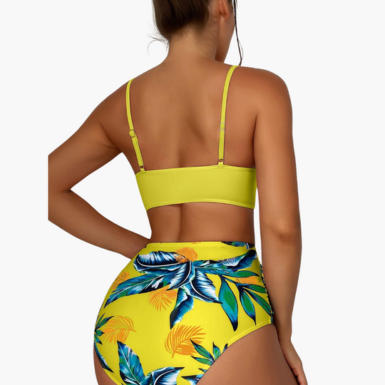 Push Up Bikini - Women’s Floral High Waist Tropical Set