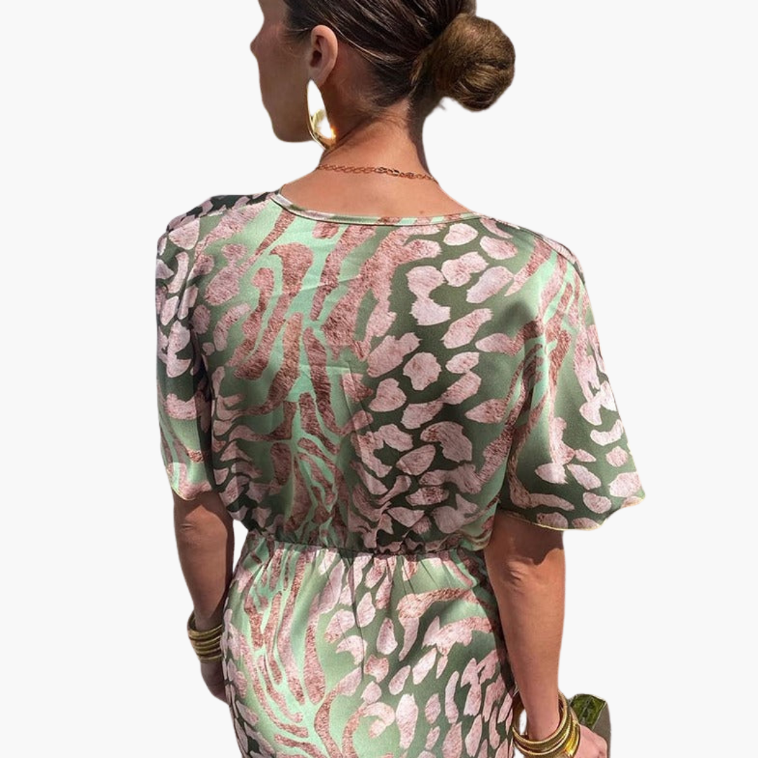 Elegant Silk Dress for Women - Stylish Wrap V-neck Design