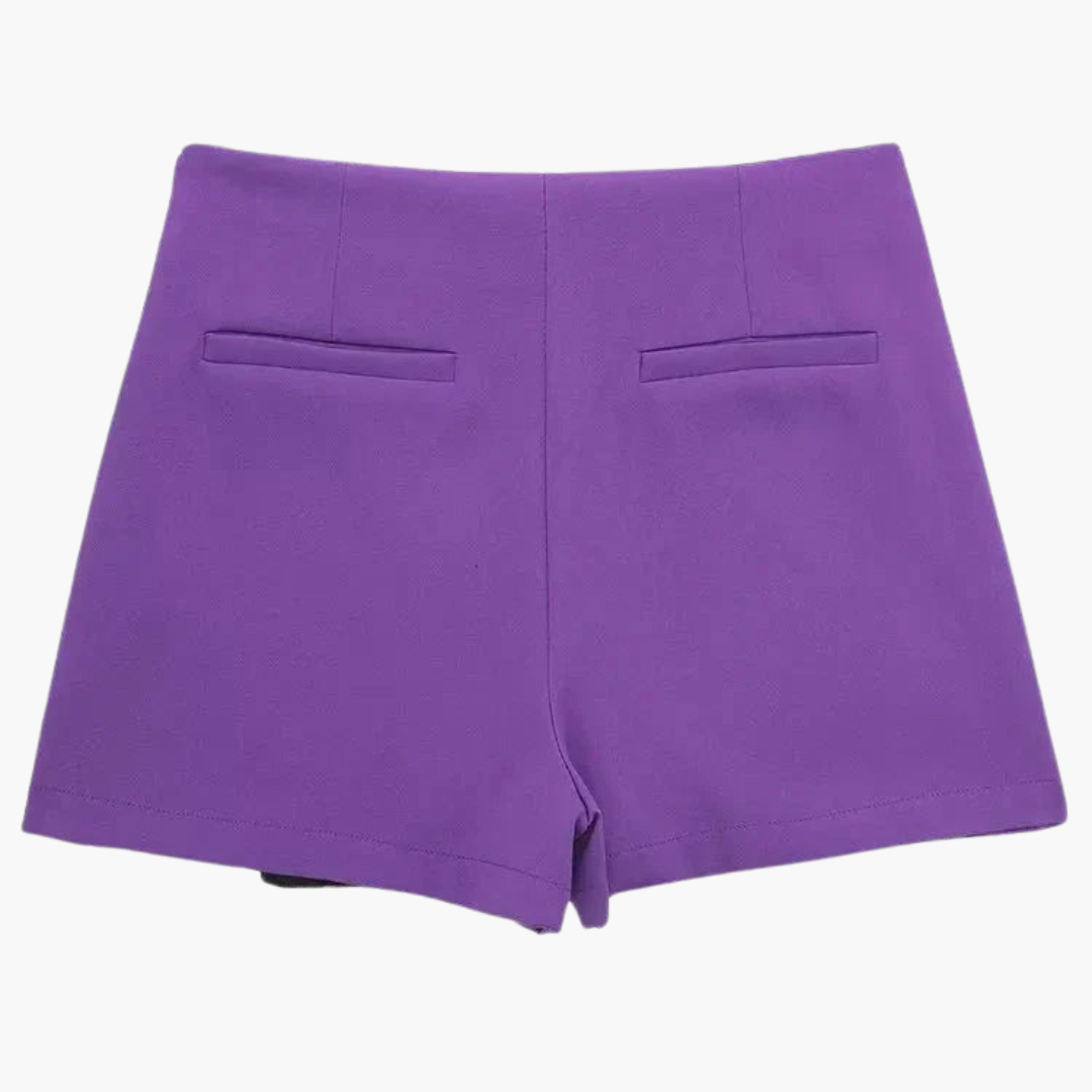 Women's summer skort with pleats and built-in shorts