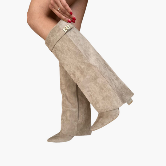 Women’s over-the-knee boots with pointed toe and high heel