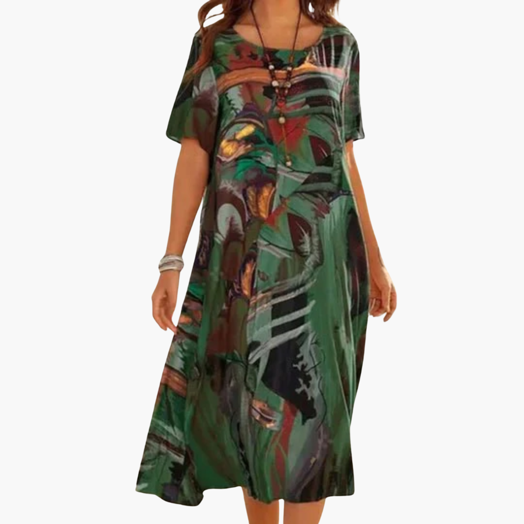 Floral Print Midi Dress – Women's Lightweight Summer Style