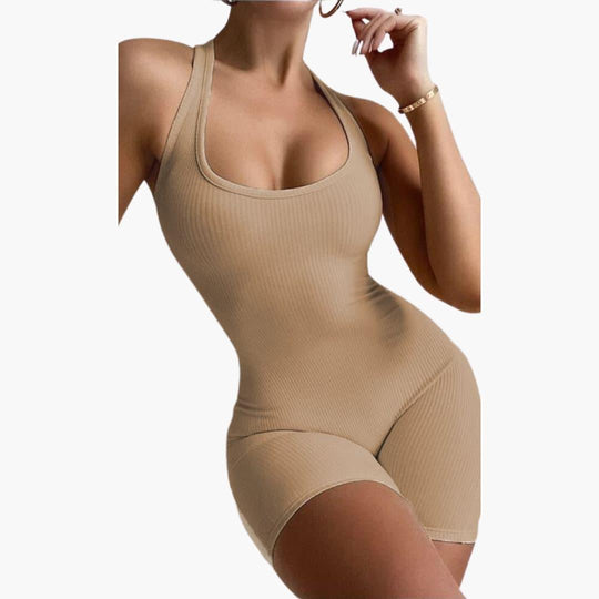 Short Knitted Romper Jumpsuit – Women's Casual Comfort