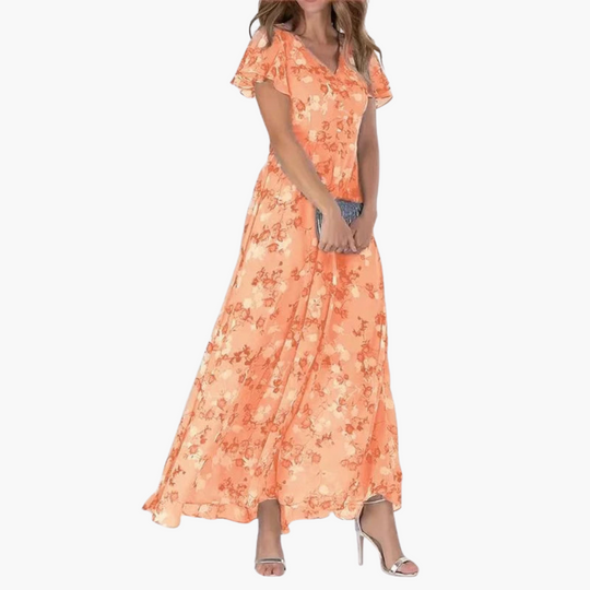 Floral Print Midi Dress for Women - Elegant & Flowing Style