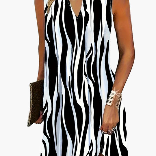 Sleeveless Striped Mini Dress for Women - Casual & Chic Fit