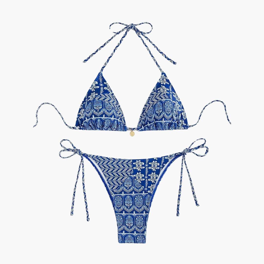 Boho Bikini Set for Women - Adjustable Triangle Tie Swimsuit - IsabellaMae