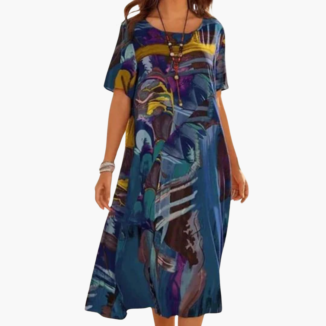 Floral Print Midi Dress – Women's Lightweight Summer Style