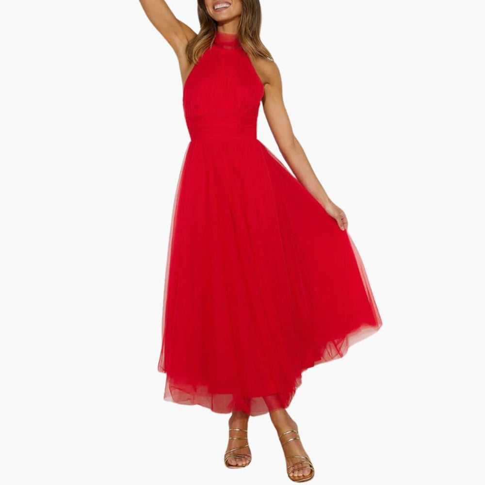 Elegant Maxi Dress - Flowy Sleeveless Fit for Women’s Events