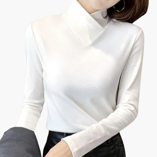 Breathable High Collar Jumper for Women - Chic & Lightweight - IsabellaMae