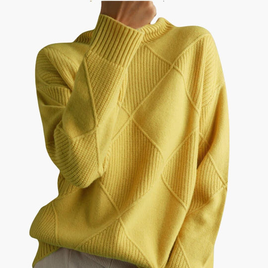 Ribbed Turtleneck Jumper for Women - Soft Knit Pullover