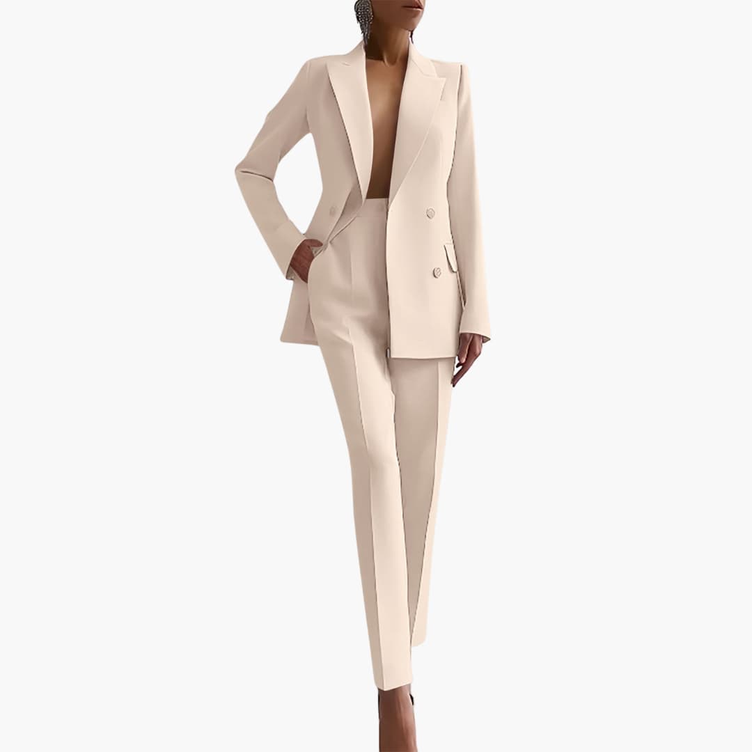 Tailored Blazer & Tapered Pants for Women - Double Breasted