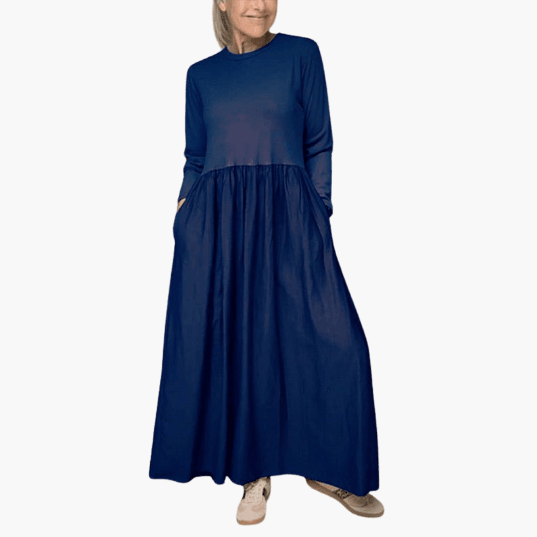 Elegant Long Sleeve Midi Dress - Formal Wear for Women