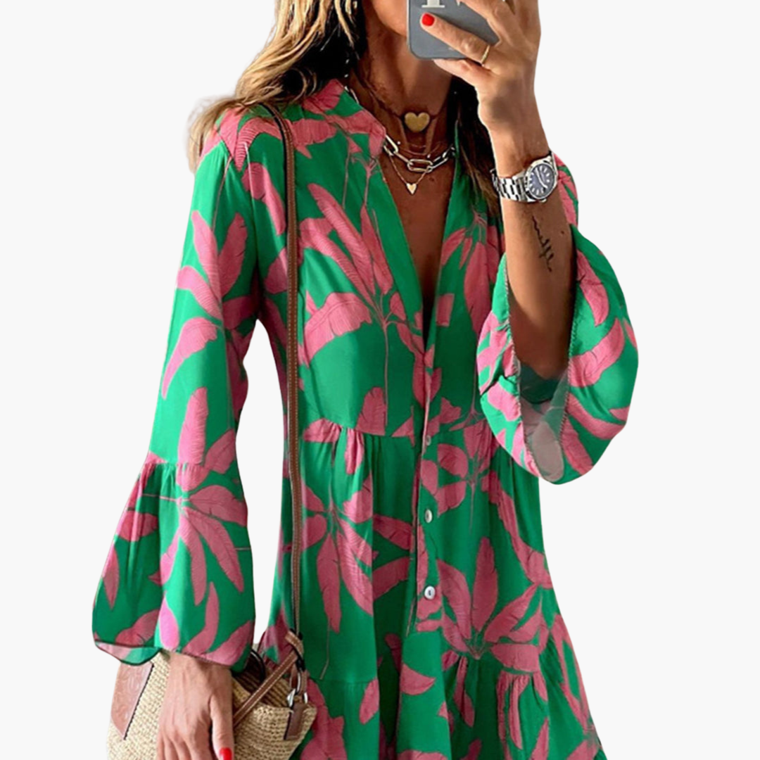Boho Mini Dress - Women's Flowy Fit for Summer Elegance