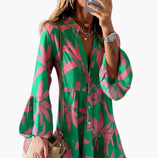 Boho Mini Dress - Women's Flowy Fit for Summer Elegance