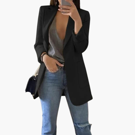 Elegant Longline Blazer – Women's Tailored Office Jacket