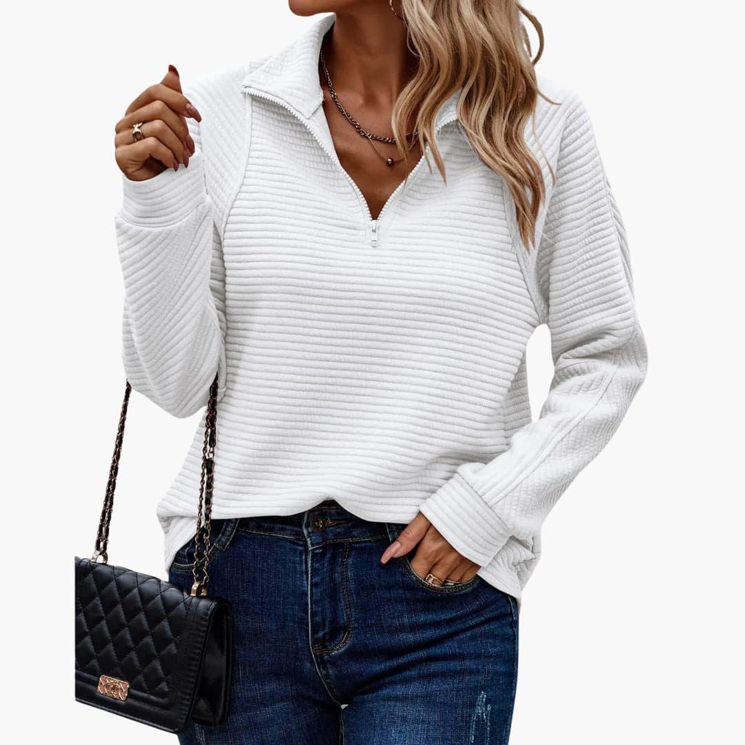 Casual Zipper Sweater for Women - Chic, Cozy & Versatile