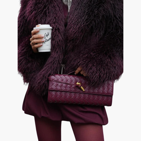 Cropped Fur Jacket - Women's Fluffy Winter Coat with Lapel
