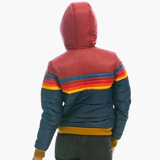Striped Puffer Jacket – Women's Sporty & Stylish Outerwear