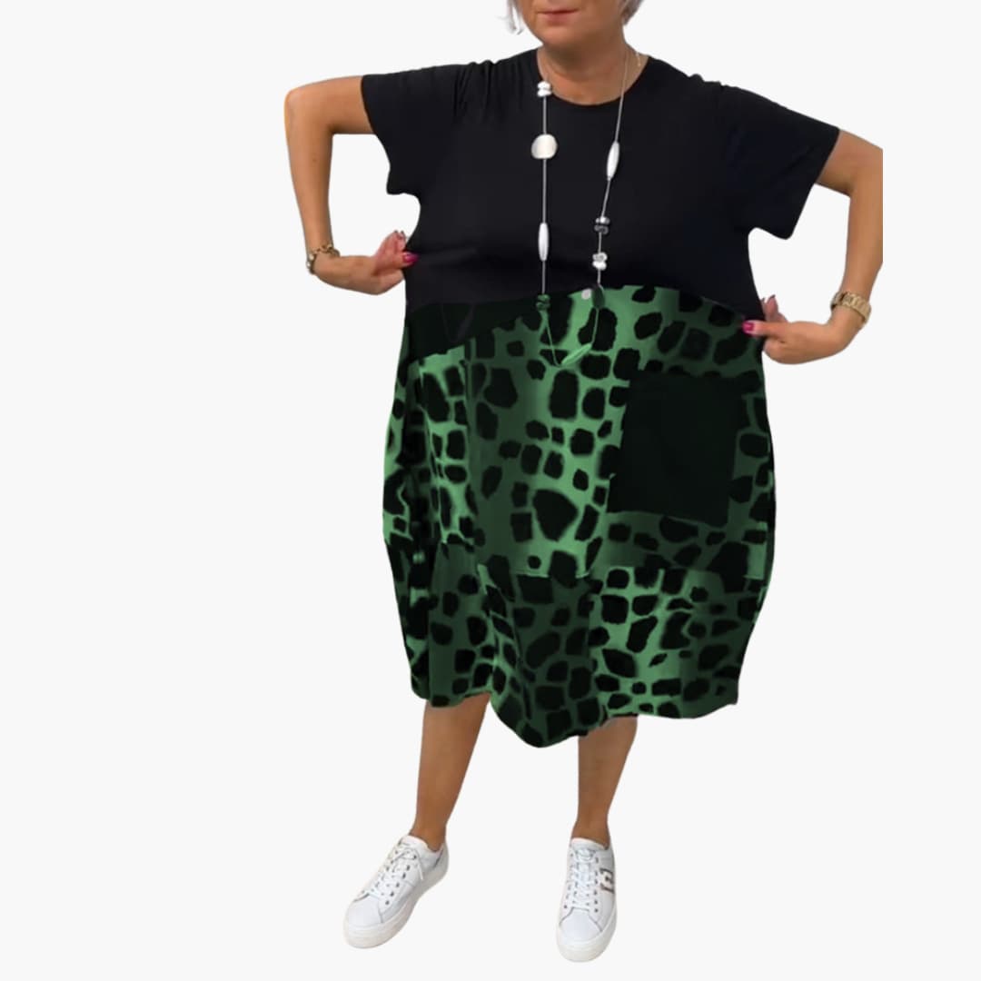 Summer Dress - Women’s Loose Casual Fit with Animal Print