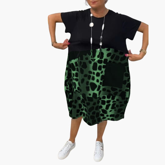 Summer Dress - Women’s Loose Casual Fit with Animal Print