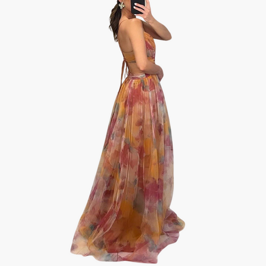 Glamorous Floral Pattern Maxi Dress for Women - Elegant Style