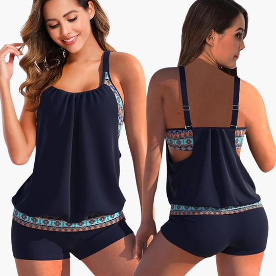Tummy Control Tankini Set - for Women with Swim Shorts