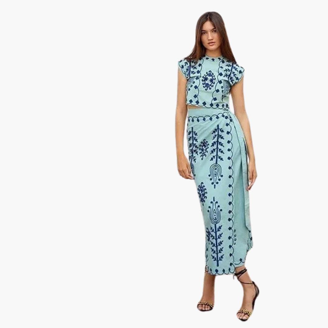 Boho Floral Midi Dress - Lightweight Summer Dress for Women - IsabellaMae
