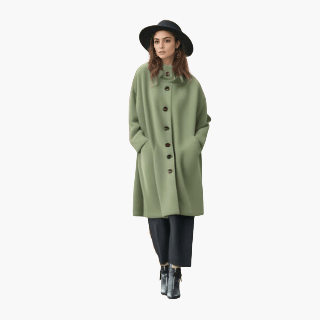 Long Hooded Overcoat - Women's Button Down Winter Jacket