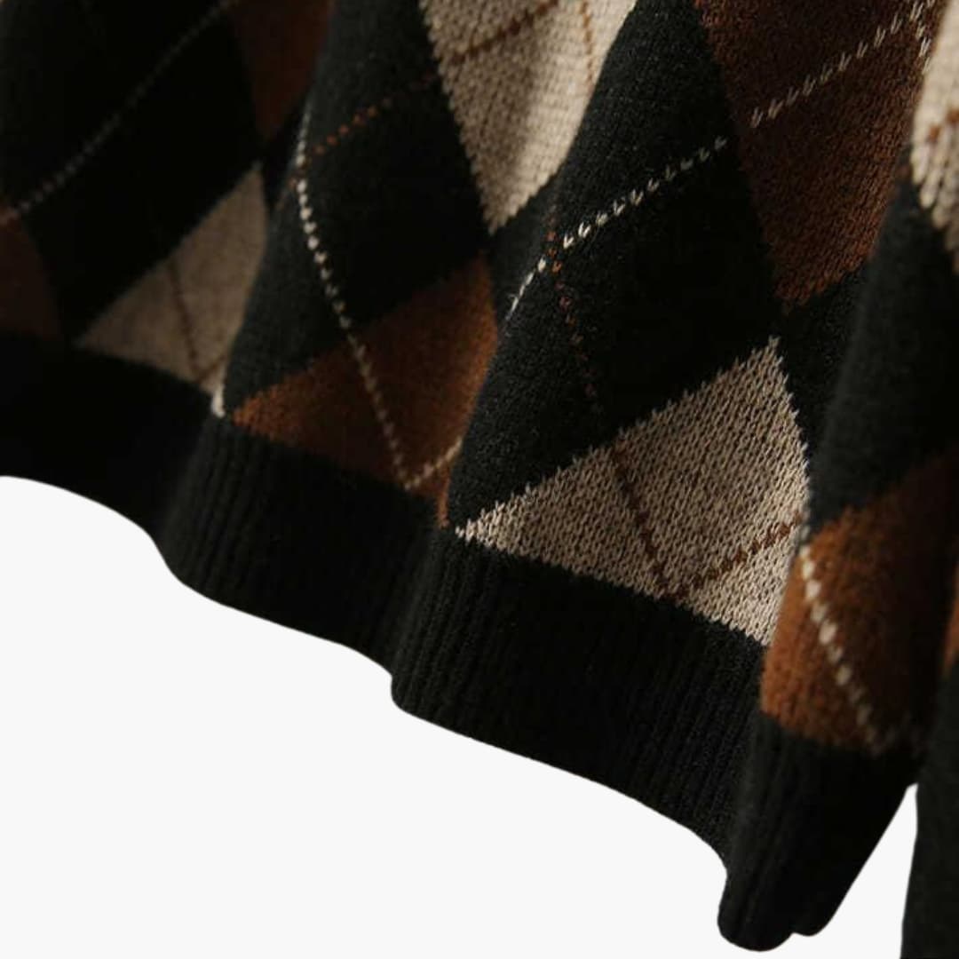 Retro Knit Sweater for Women - Cozy Striped Design & Comfort