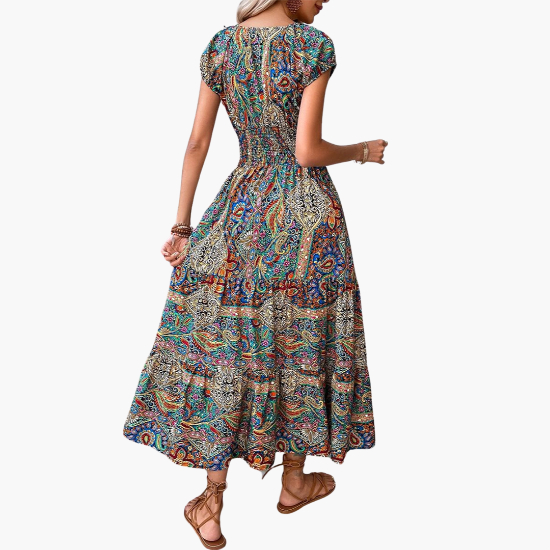 Boho Summer Dress - Women's Flowy Fit for Elegant Comfort