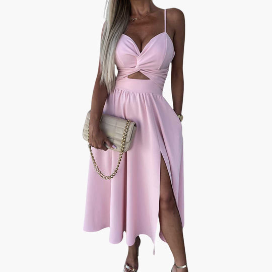 Elegant Strappy Midi Dress - Women's Summer Occasionwear