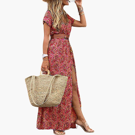 Boho Maxi Dress - Elegant Flowy Tiered Style for Women - IsabellaMae