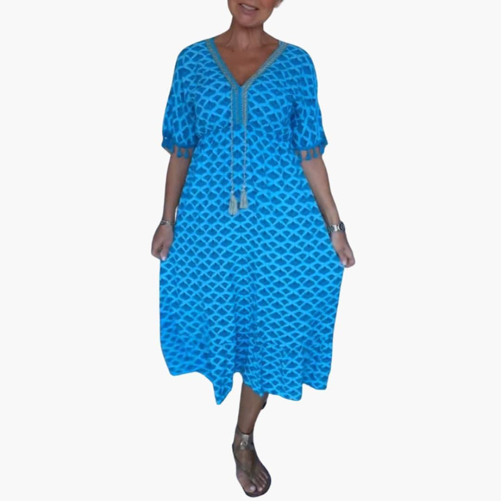 Floral Print Casual Midi Dress - Lightweight for Women