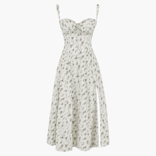 Floral Midi Dress - Elegant Sleeveless Dress for Women
