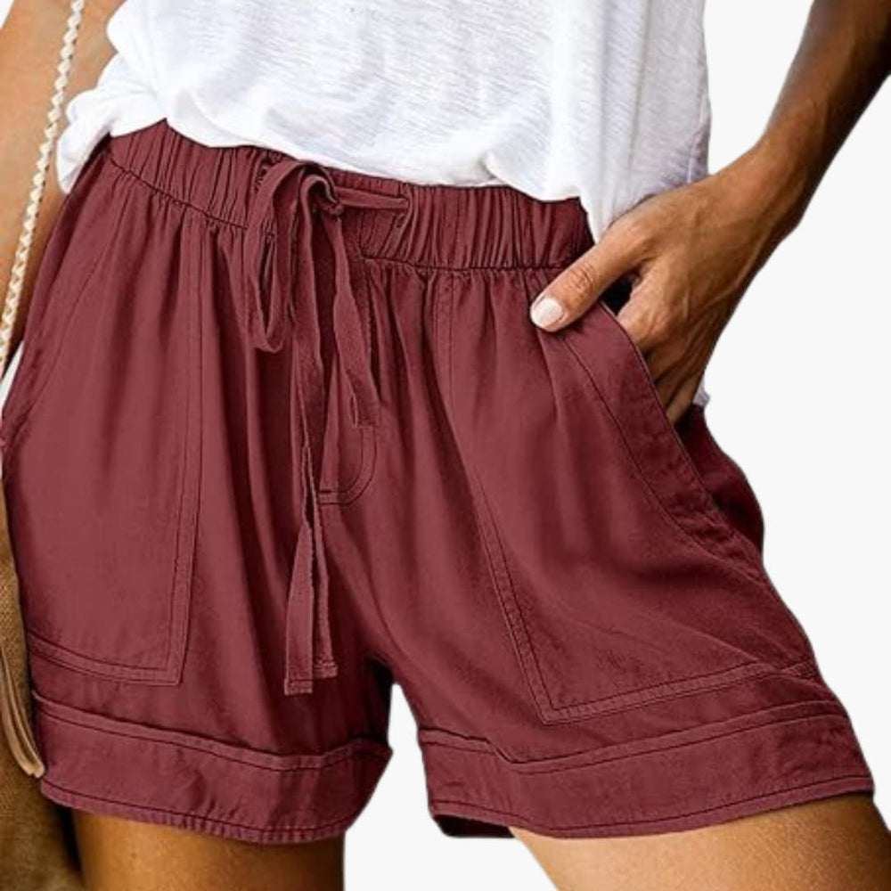Women's casual summer shorts with drawstring and pockets