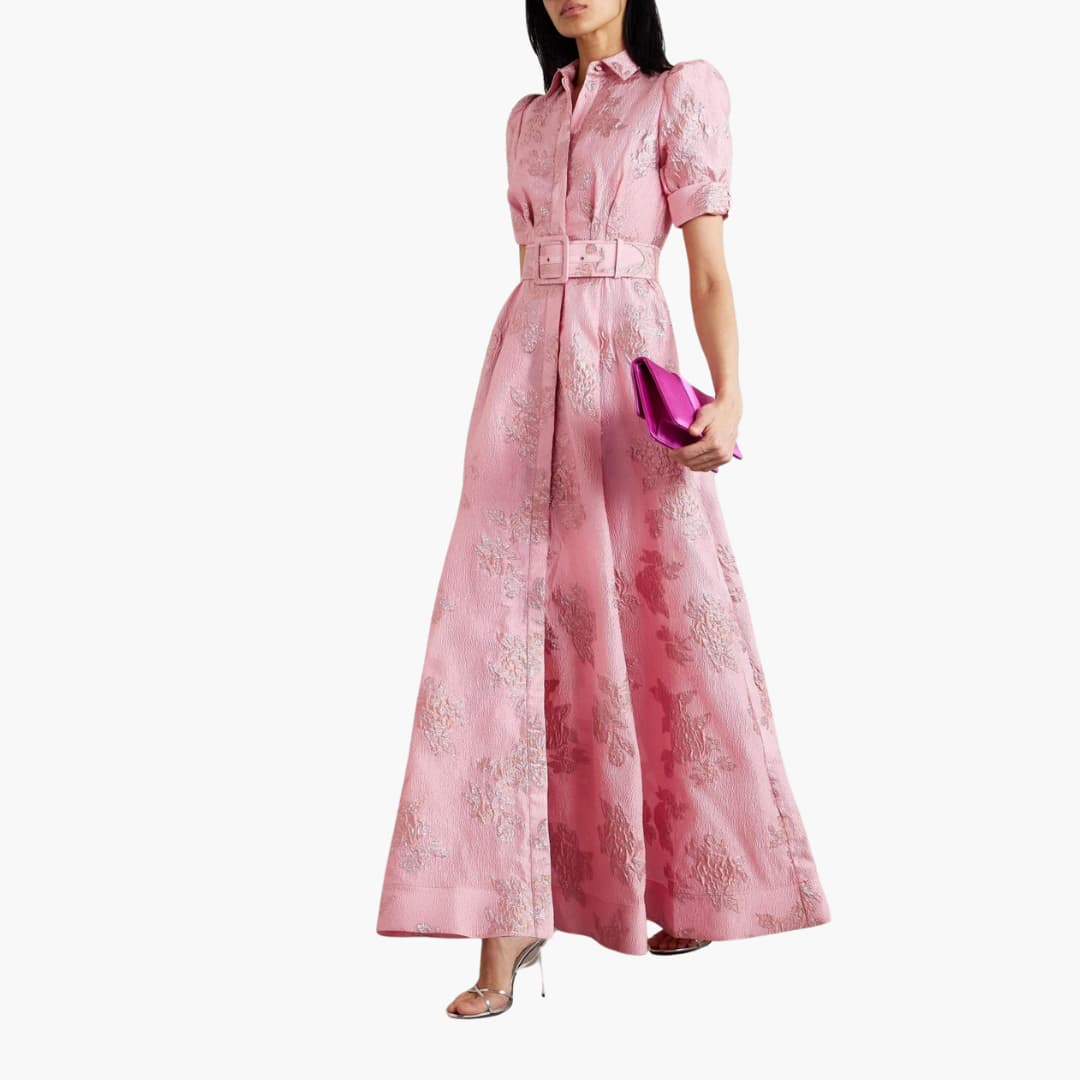 Floral Puff Sleeve Dress for Women – Elegant Summer Maxi